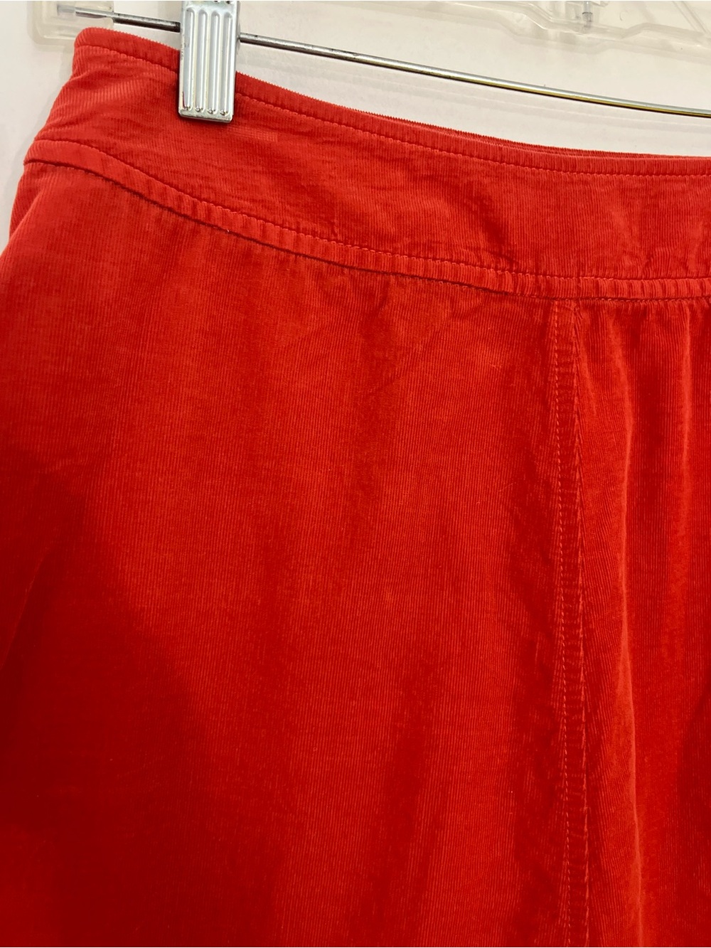 Red Corduroy Midi Skirt - Picture 8 of 9